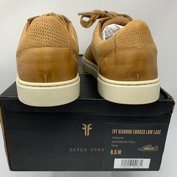 Frye Ivy Sneakers Size 8.5 Tan Leather Diamond NIB New - Picture 8 of 8
